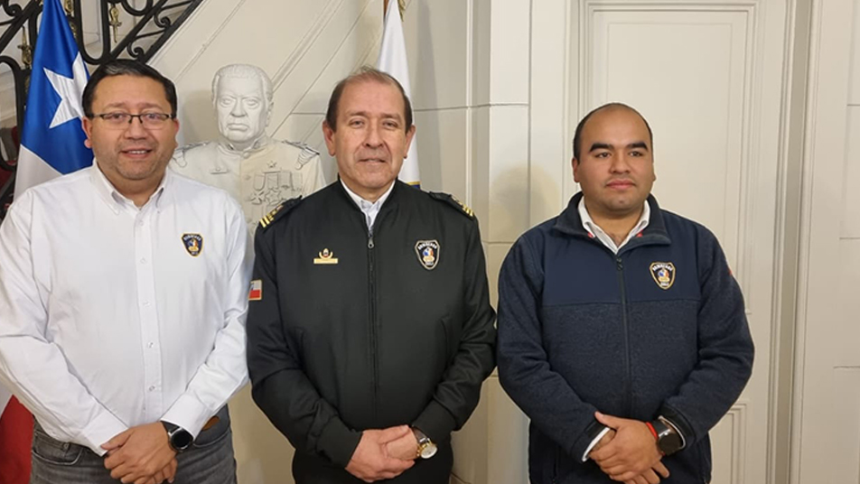 Máxima autoridad bomberil se reúne con Tesorero Nacional y con el nuevo Presidente Regional de O´Higgins